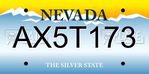 AX5T173 Nevada License Plate