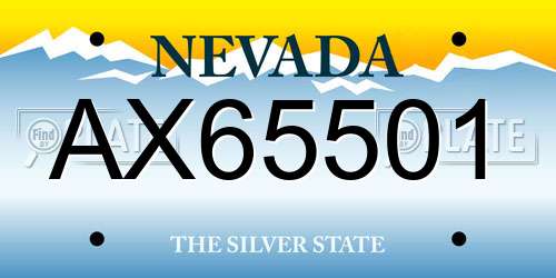 AX65501 Nevada License Plate