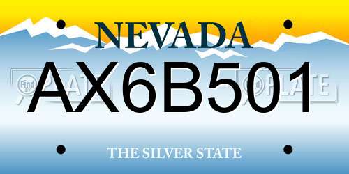 AX6B501 Nevada License Plate