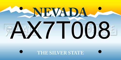 AX7T008 Nevada License Plate