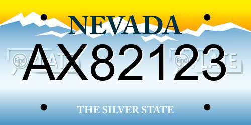 AX82123 Nevada License Plate