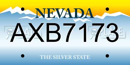 AXB7173 Nevada License Plate