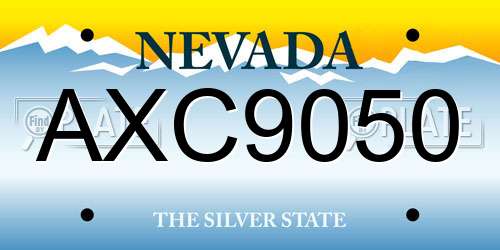 AXC9050 Nevada License Plate