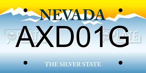 AXD01G Nevada License Plate