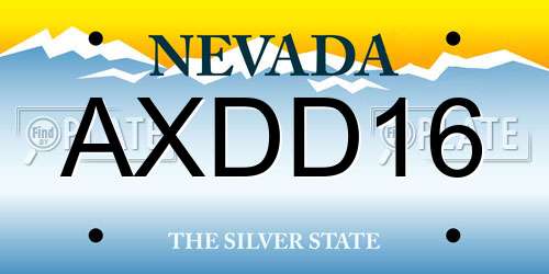 AXDD16 Nevada License Plate