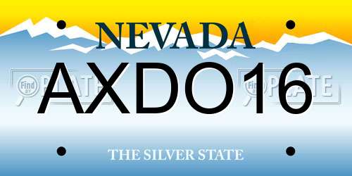 AXDO16 Nevada License Plate