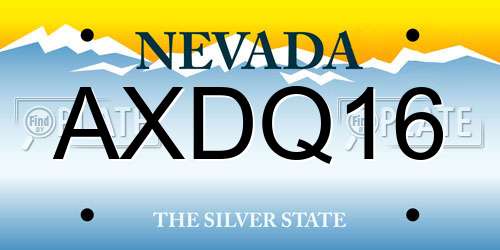 AXDQ16 Nevada License Plate