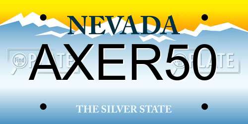 AXER50 Nevada License Plate