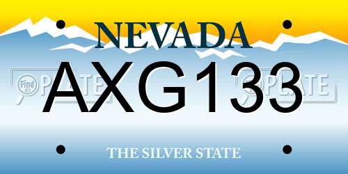 AXG133 Nevada License Plate