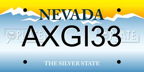 AXGI33 Nevada License Plate