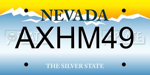 AXHM49 Nevada License Plate