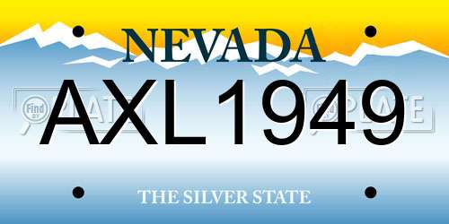AXL1949 Nevada License Plate