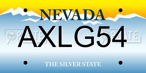 AXLG54 Nevada License Plate