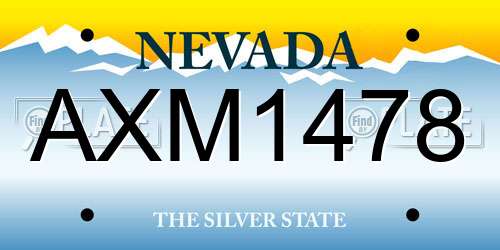 AXM1478 Nevada License Plate