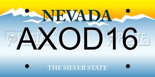 AXOD16 Nevada License Plate
