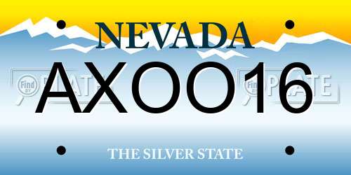 AXOO16 Nevada License Plate