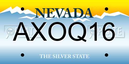 AXOQ16 Nevada License Plate