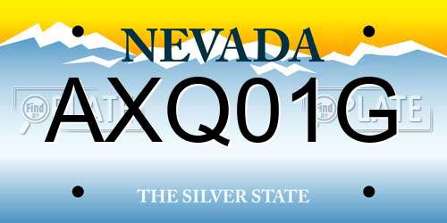 AXQ01G Nevada License Plate