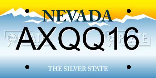 AXQQ16 Nevada License Plate