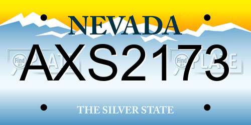 AXS2173 Nevada License Plate
