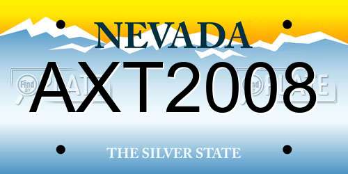 AXT2008 Nevada License Plate