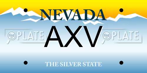 AXV Nevada License Plate