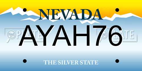 AYAH76 Nevada License Plate