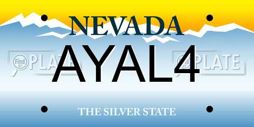 AYAL4 Nevada License Plate