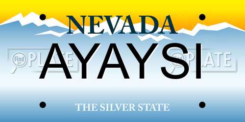 AYAYSI Nevada License Plate