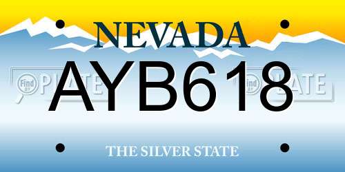AYB618 Nevada License Plate