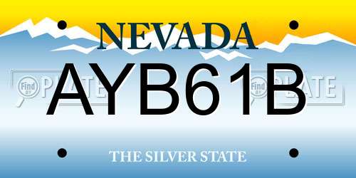 AYB61B Nevada License Plate