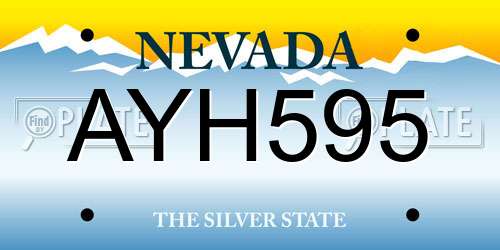 AYH595 Nevada License Plate