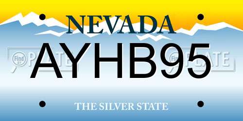AYHB95 Nevada License Plate