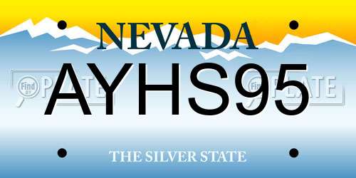 AYHS95 Nevada License Plate