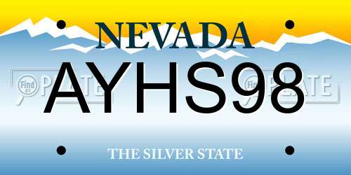 AYHS98 Nevada License Plate