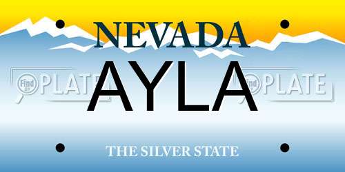 AYLA Nevada License Plate