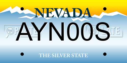 AYN00S Nevada License Plate