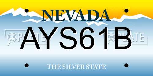 AYS61B Nevada License Plate