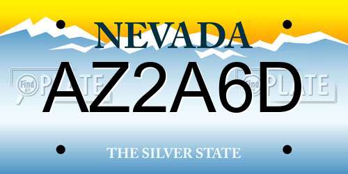 AZ2A6D Nevada License Plate