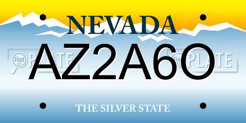 AZ2A6O Nevada License Plate
