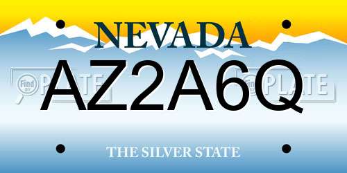 AZ2A6Q Nevada License Plate