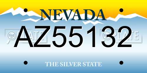 AZ55132 Nevada License Plate