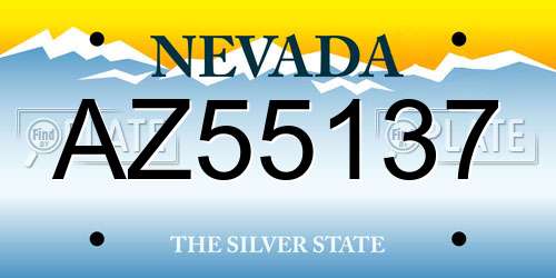 AZ55137 Nevada License Plate