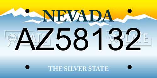 AZ58132 Nevada License Plate