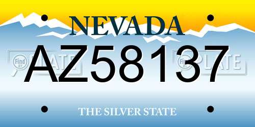 AZ58137 Nevada License Plate