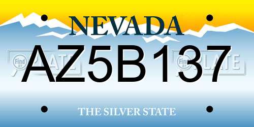 AZ5B137 Nevada License Plate