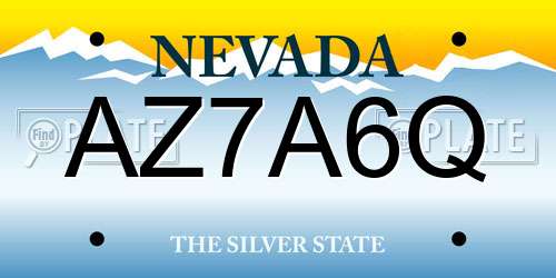 AZ7A6Q Nevada License Plate