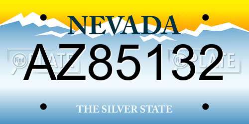AZ85132 Nevada License Plate