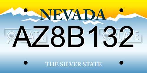 AZ8B132 Nevada License Plate