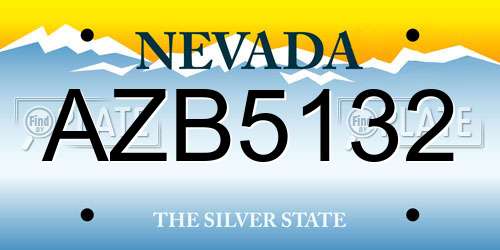 AZB5132 Nevada License Plate
